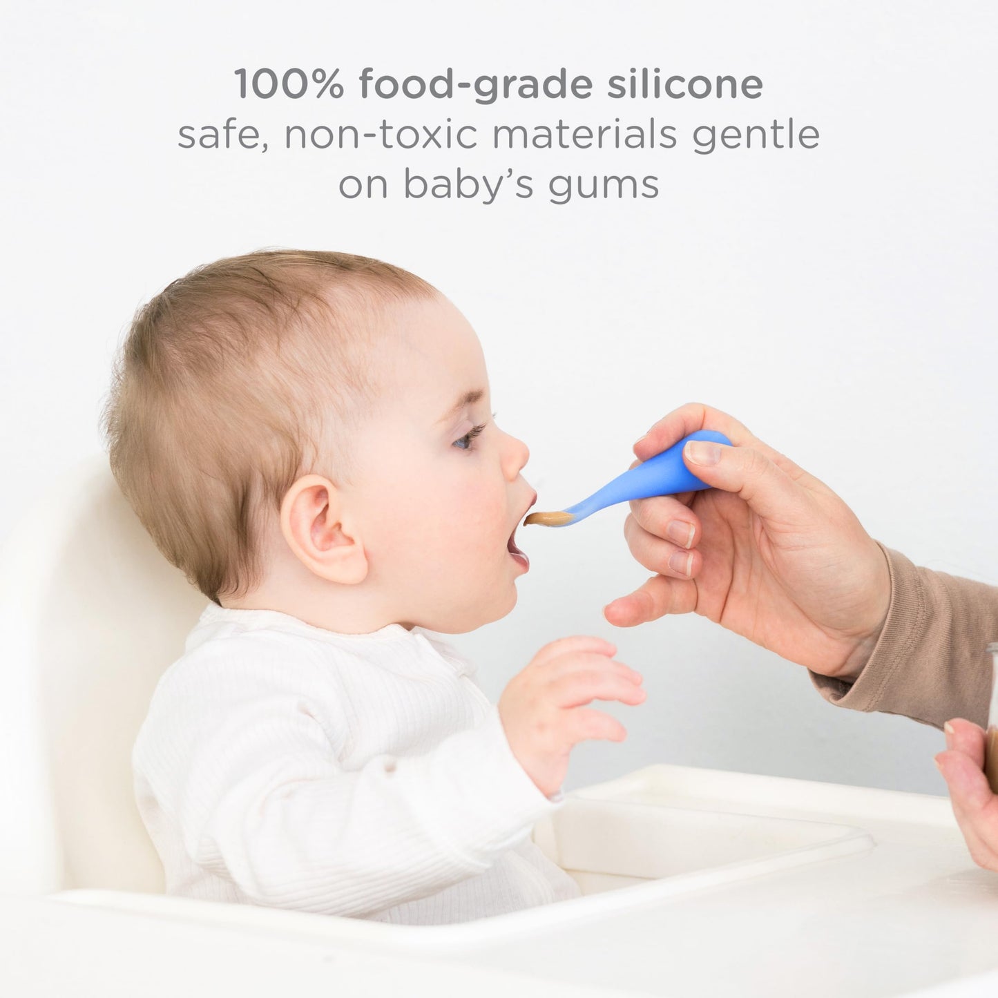 Ubbi Food-Grade Non-Toxic Toddler Feeding Set with Interchangeable Suction Base, Stainless Steel Utensils, BPA-Free, Stackable and Dishwasher-Safe, Self-Feeding for Baby-Led Weaning, Polaris Blue