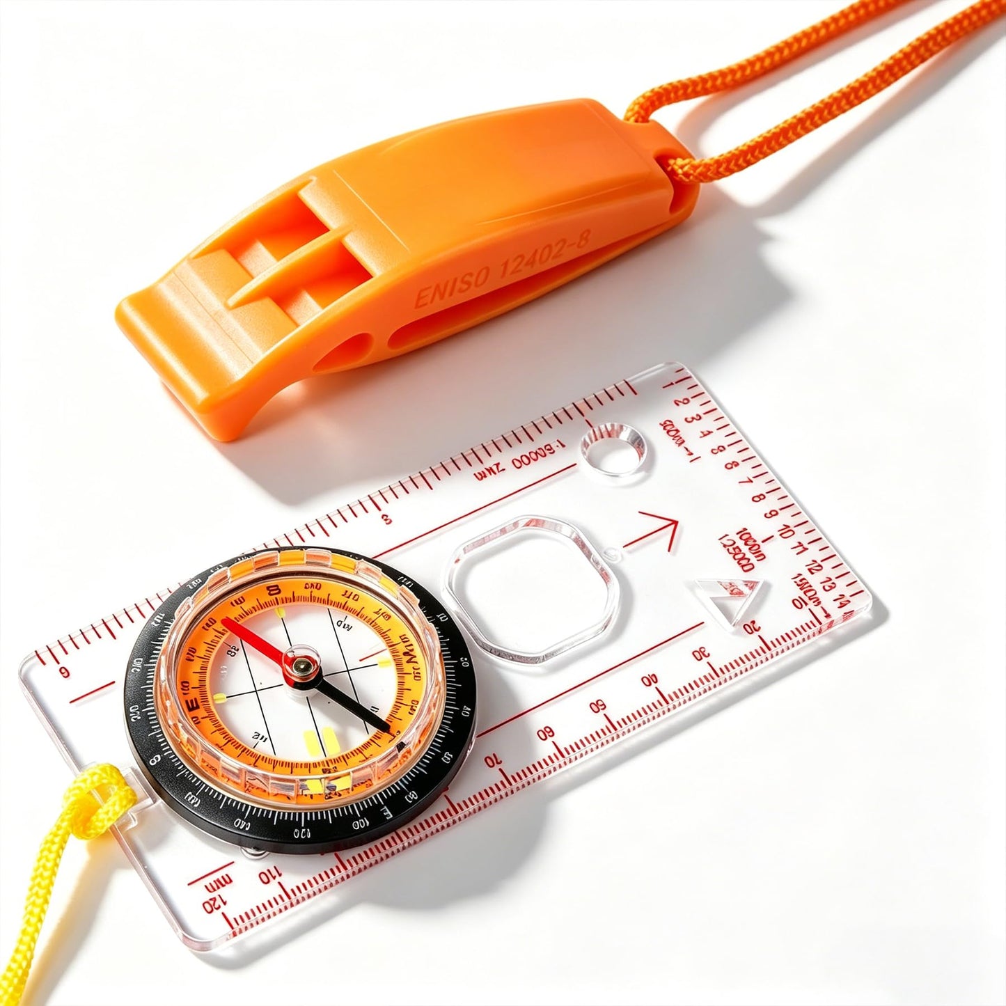 Orienteering Hiking Backpacking Compass Advanced Scout Camping and Kids Scout Compass for Map Reading Baseplate Best Survival Gifts (Orange)