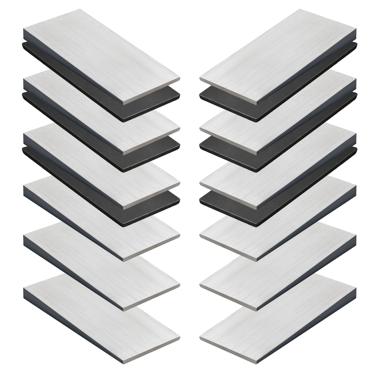 12 PCS Metal Shims for Leveling, 4" x 2" Metal Wedges, Q235 Steel Wedges Shims with Anti-Slip Rubber Pads for Industrial or Home Machinery Alignment & Welding