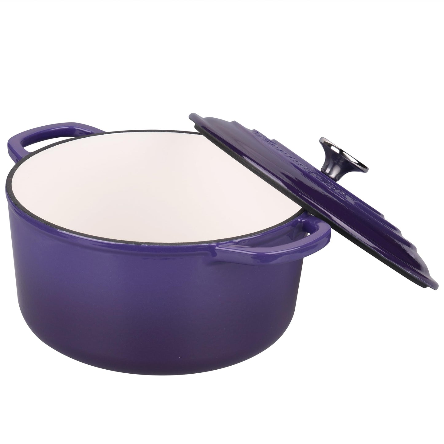 VORRINGARD Enameled Cast Iron Dutch Oven Pot with Lid, for Sourdough Bread Baking, Round Dutch Ovens, 6 Quart, Purple