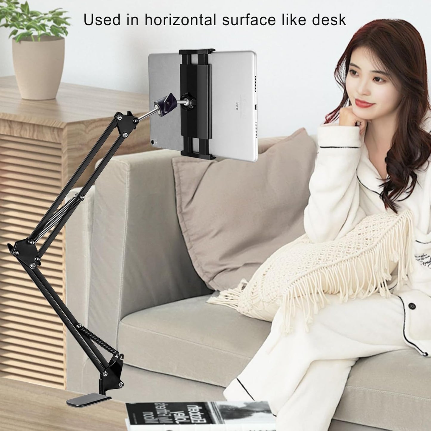 Awlbstruse 4.5-13" Tablet Stand Phone Holder for Bed,iPad Holder for Desk, Headboard,Bedside,Table, Compatible