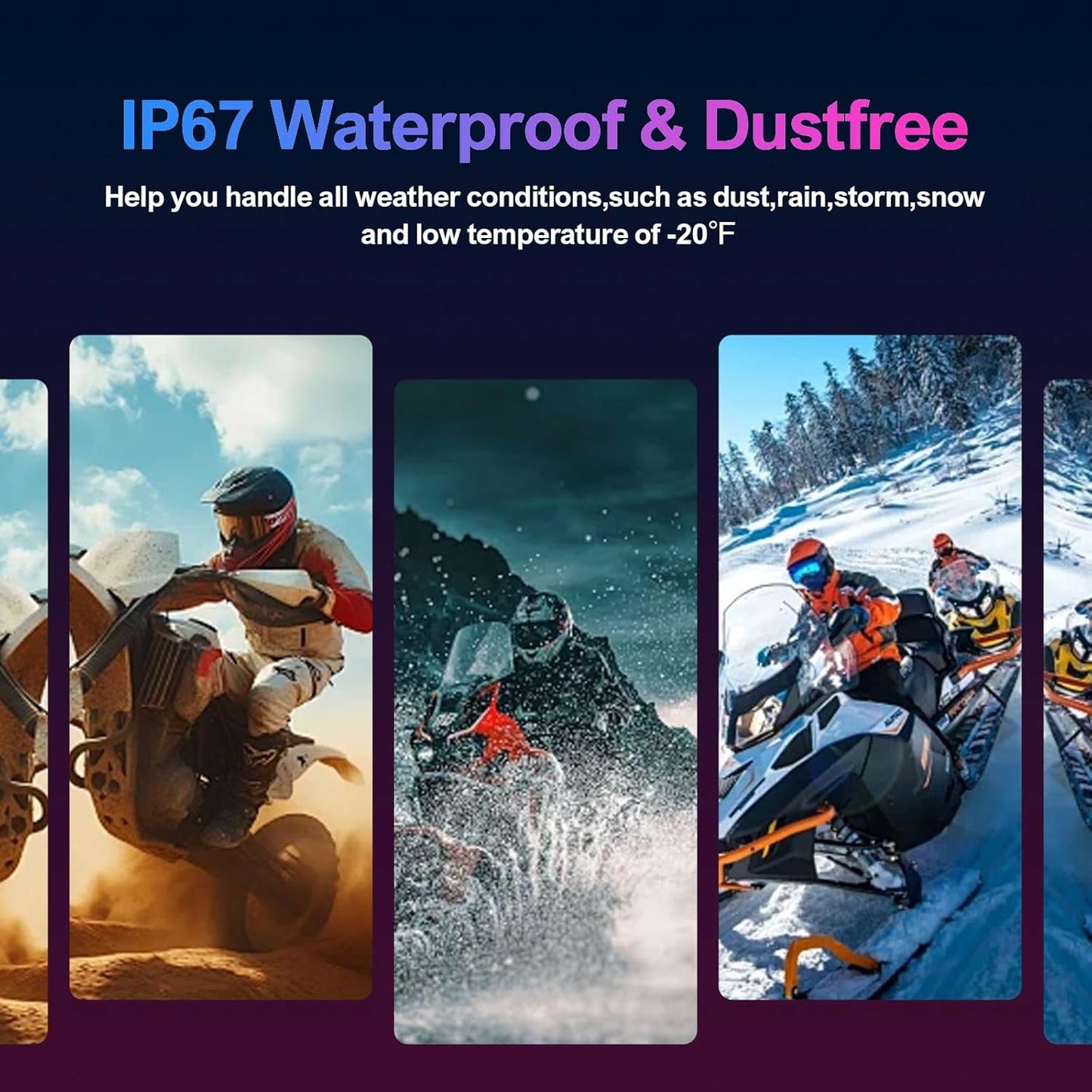 YYTFY Headset IPX67 5.3 /1200mAh Headset Motorcycle Bluetooth with Voice Assistant,Helmet Speakers Waterproof