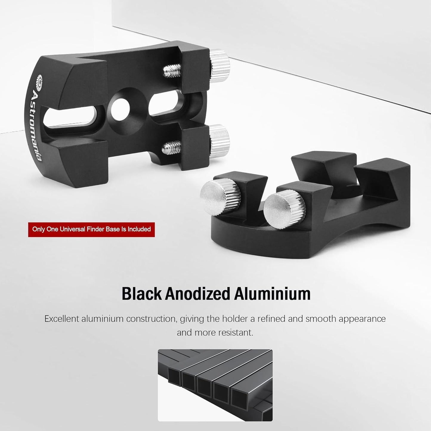 Astromania 130-400mm Universal Quick Release Finder Shoe Base for Schmidt Cassegrains and Other Telescope Diameter