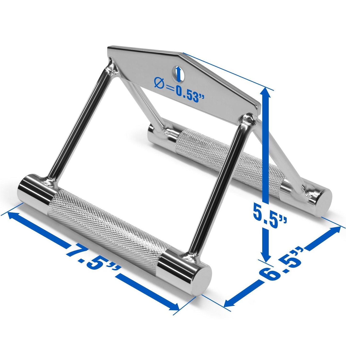Yes4All Seated Row Double D Handle Cable Attachment – Double D Grip / Double Row Handle for Cable Attachment (Chrome)