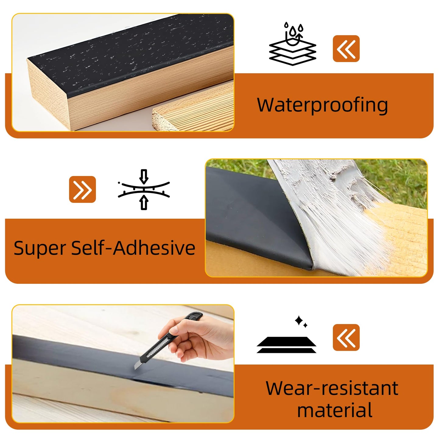 JOAPRIL Joist Tape 6'' x 50', 4 Pack for Decking - Waterproof & Weatherproof Deck Tape for Joists and Beams Building