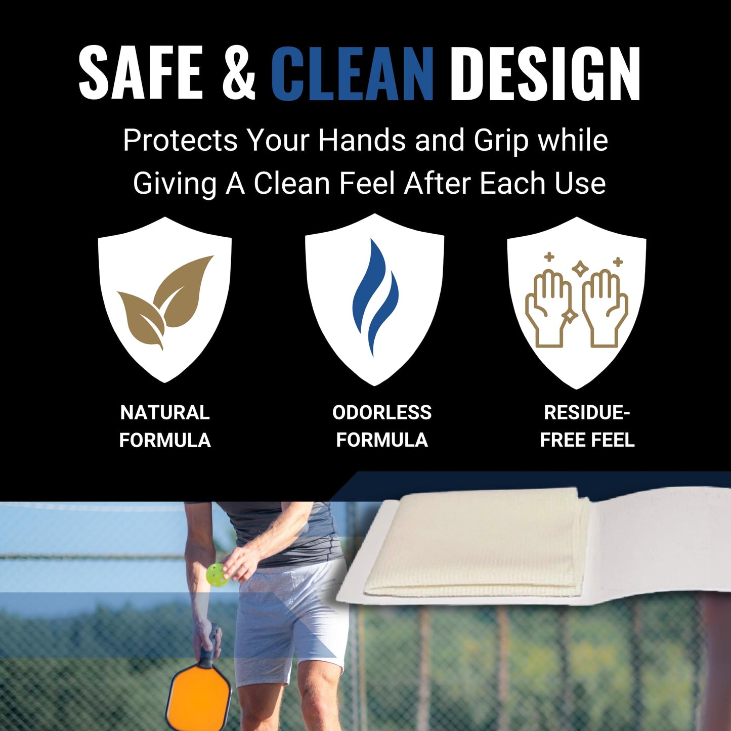 Gorilla Gold Grip Enhancer Tacky Towel - USA-Made Chalkless Competition-Approved Formula for Tennis, Golf, Softball and More - Versatile Multi-Sport Moisture Control for Sweaty Hands