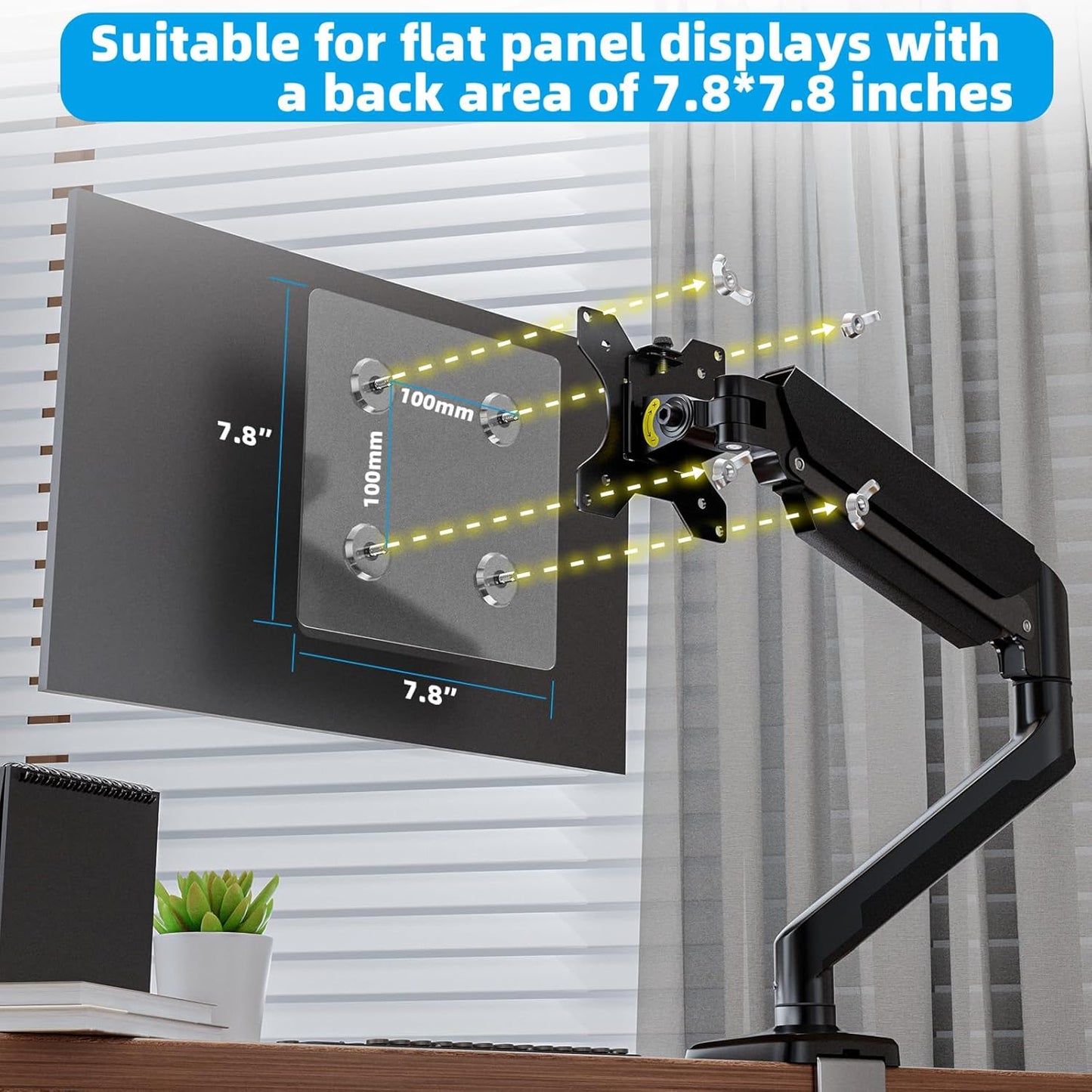 WEARSON 100x100 mm 24,27,32 inch 11-22lbs Non VESA Monitor Mount Adapter - VESA Adaptor Mount for Monitor Without Holes