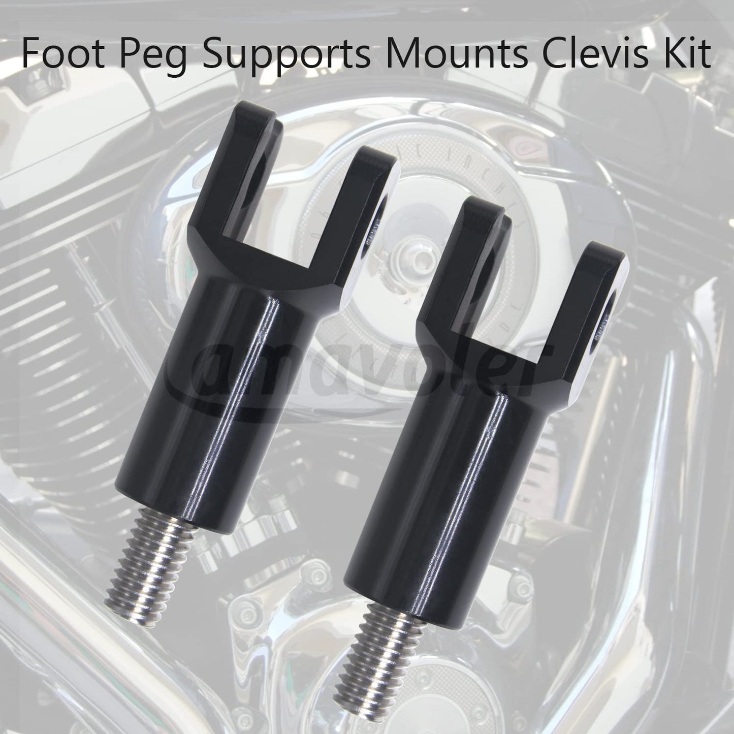 Amavoler Passenger Foot Peg Supports Mounts Clevis Kit Compatible With Harley Davidson Softail 2000-2006. (black)
