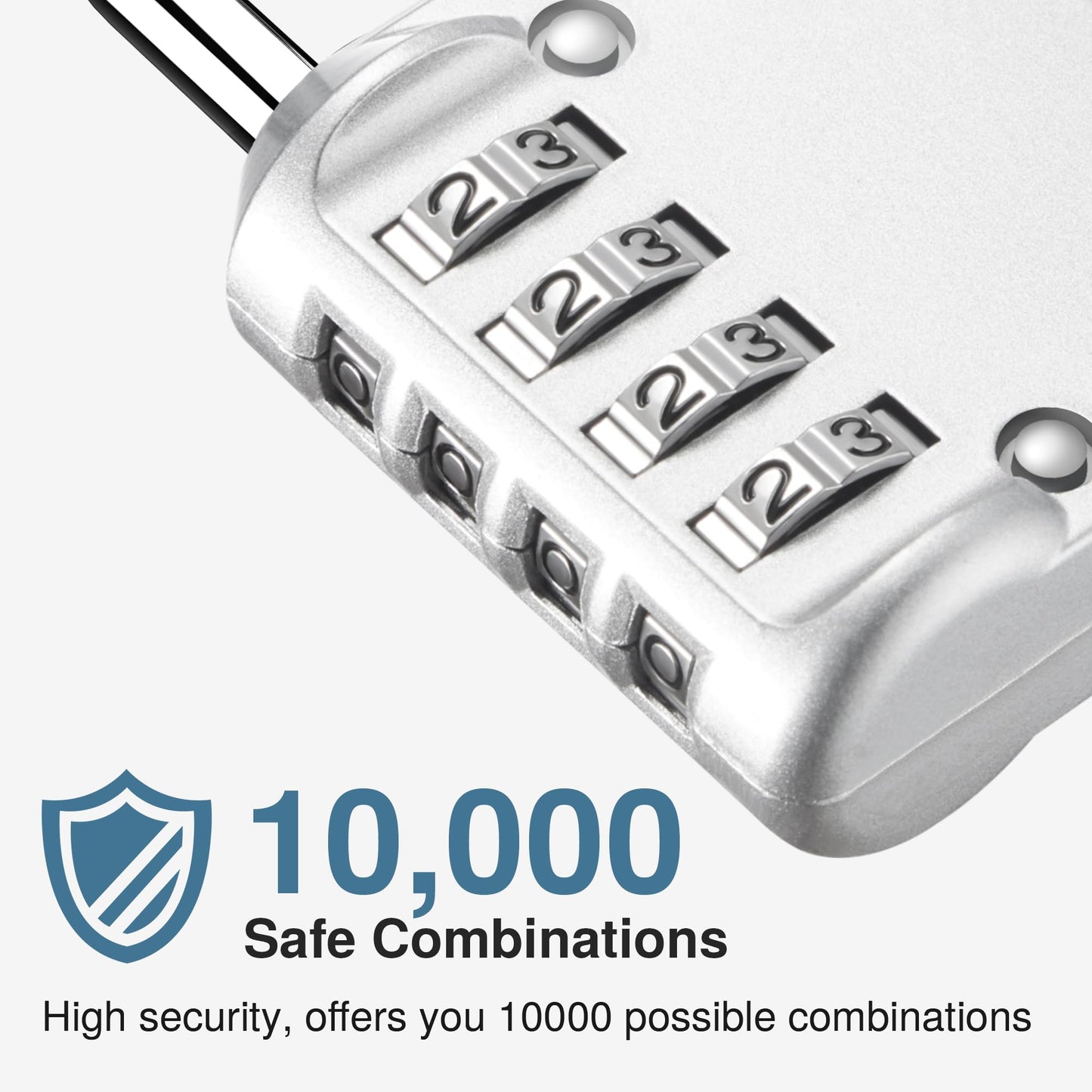 Puroma 2 Pack Combination Lock for Locker 4 Digit Outdoor Waterproof Padlock for School, Gym, Sports, Fence, Toolbox, Gate, Case, Outdoor, Hasp Storage, Cabinets (Silver)