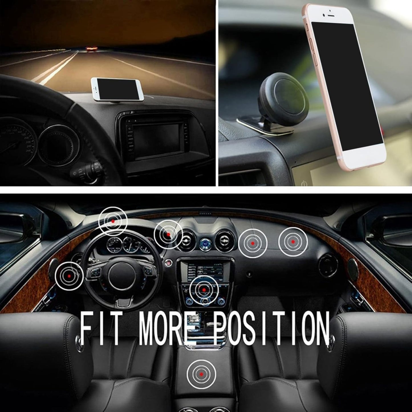 cunueae 17mm Car Dashboard Mount Ball Head Cellphone Mount Cradle Phone Holder Rotatable Support Stand Cellphone Stand