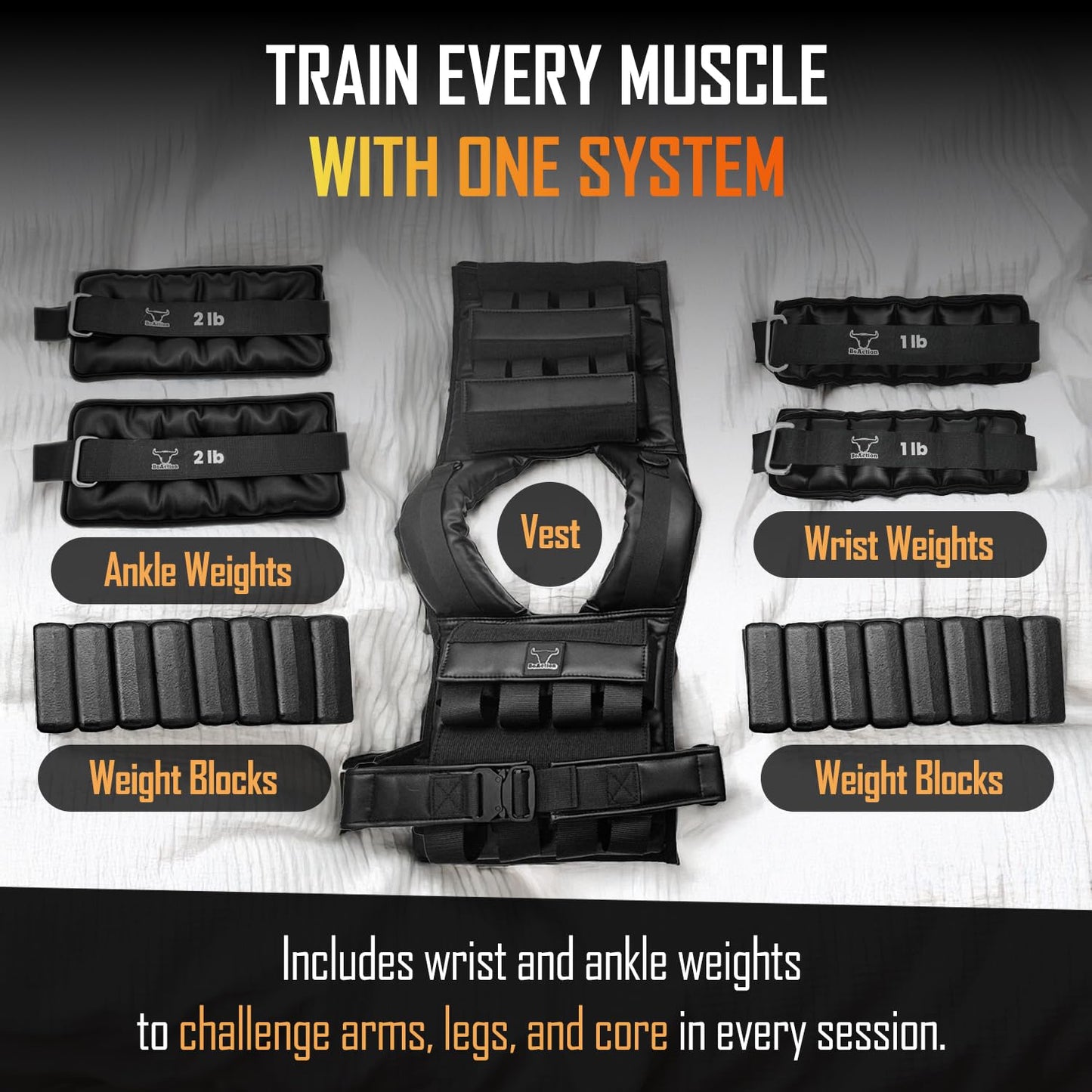 BoAction Vestly Pro Weighted Vest for Men – Adjustable Up to 35 lbs with Wrist & Ankle Weights Included – Breathable Training Vest for Strength, Running, Cardio & Endurance