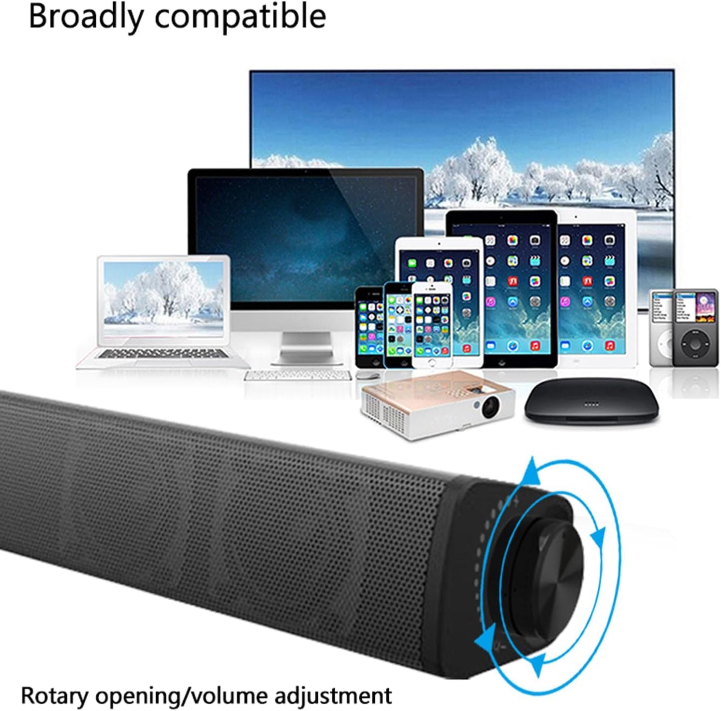 BenqBot 5.0 30W Portable Soundbar for TV/PC, Outdoor/Indoor Wired & Wireless Bluetooth Speaker with Remote Control
