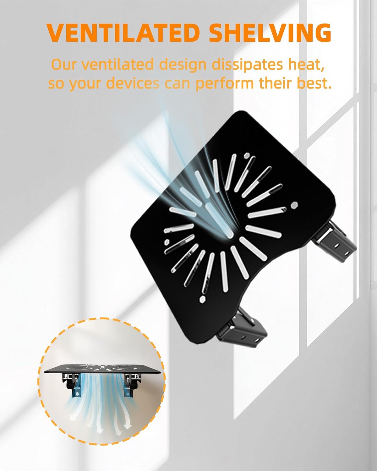 MAWADA PS4, 8.5x7.87 inches, Universal Projectors Shelf for Wall, Foldable Mount with Aluminum Alloy Shelf
