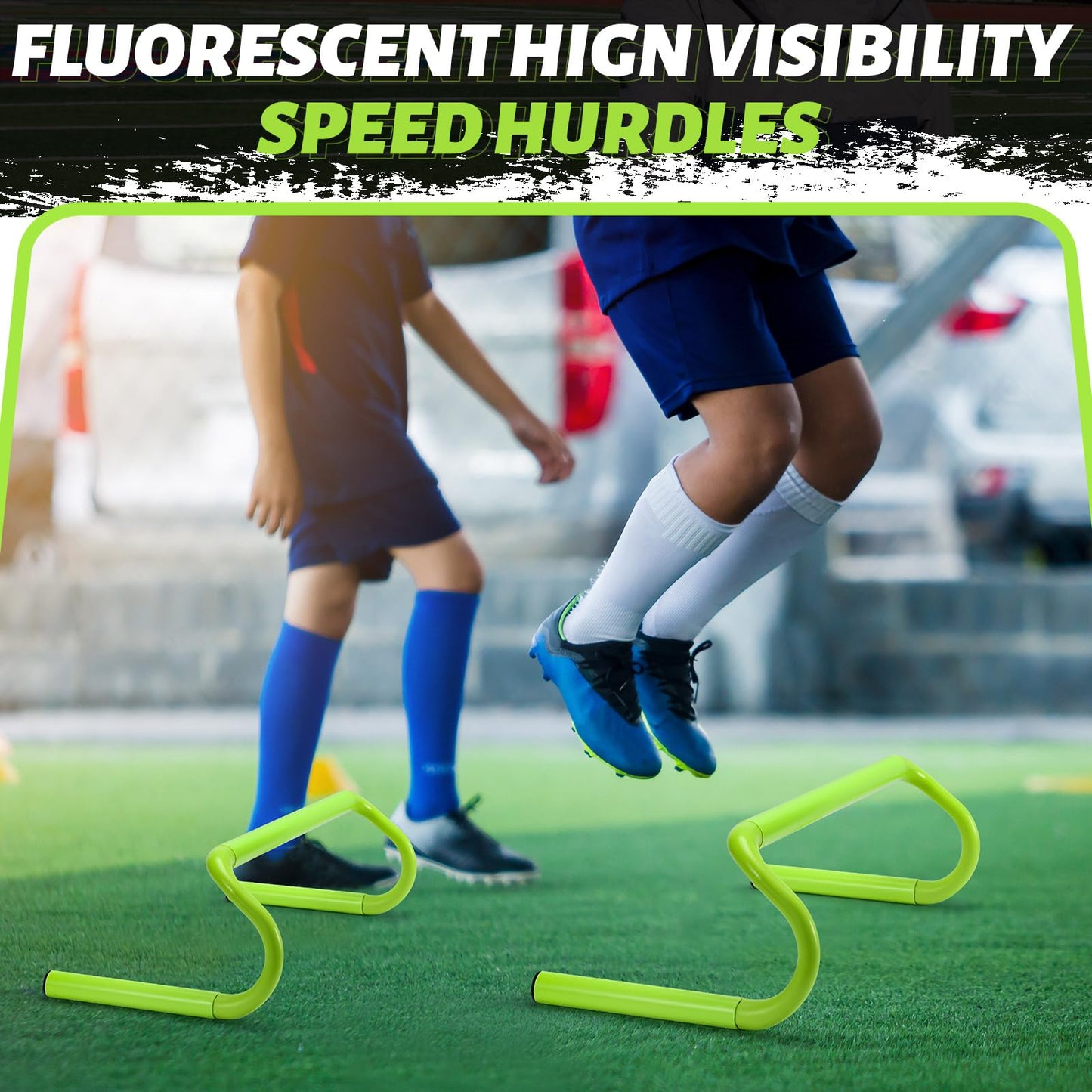 Wettarn 10 Pcs Speed Agility Training Hurdles Detachable Durable Hurdle Agility Plyometric and All Purpose Speed Training Equipment for Athletes Soccer Basketball(6 Inch,Green)