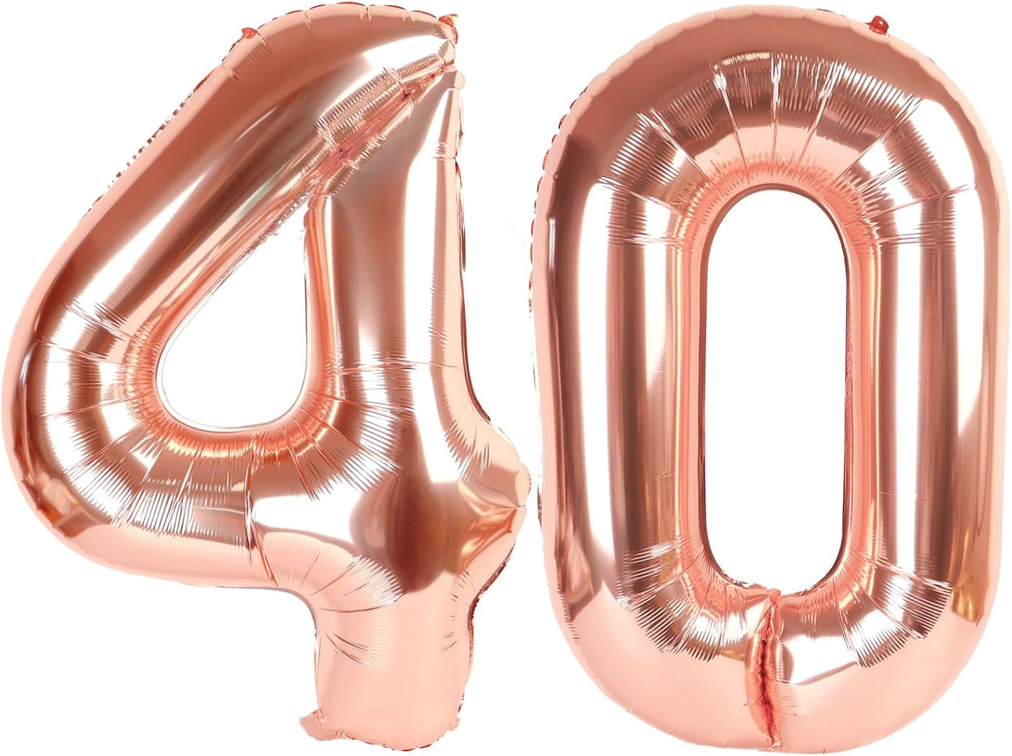 Rose Gold Number 40 Balloon - 40 Inch 40th Birthday Decoration for Men & Women