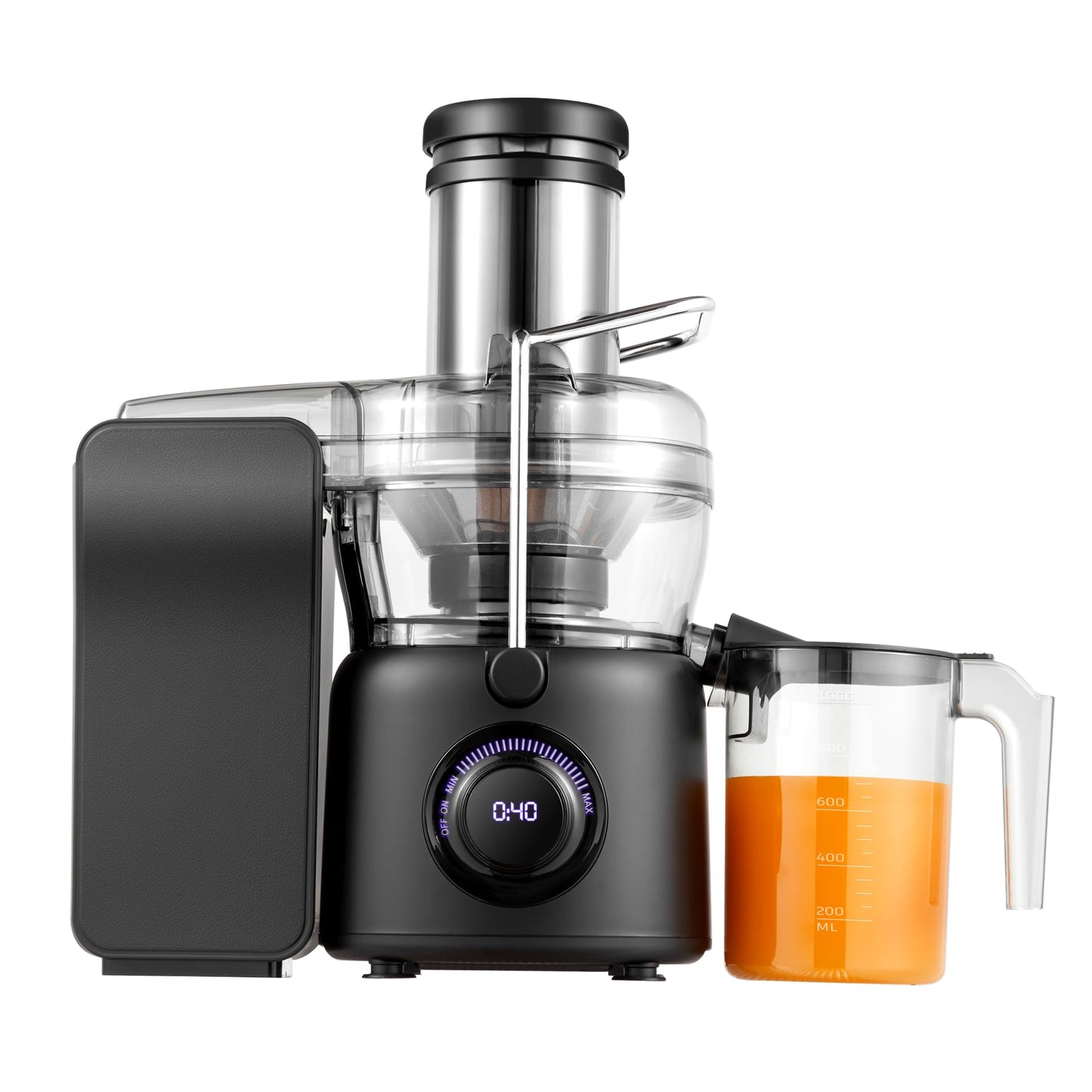 TETANIOMY Centrifugal Juicer, 1250W Pure Copper Powerful Motor,Can Squeeze Sugar Cane Juice. 3.3-inch Feeding Trough, Quick Juice Extraction for Fruits and Vegetables, Easy to Clean, BPA Free