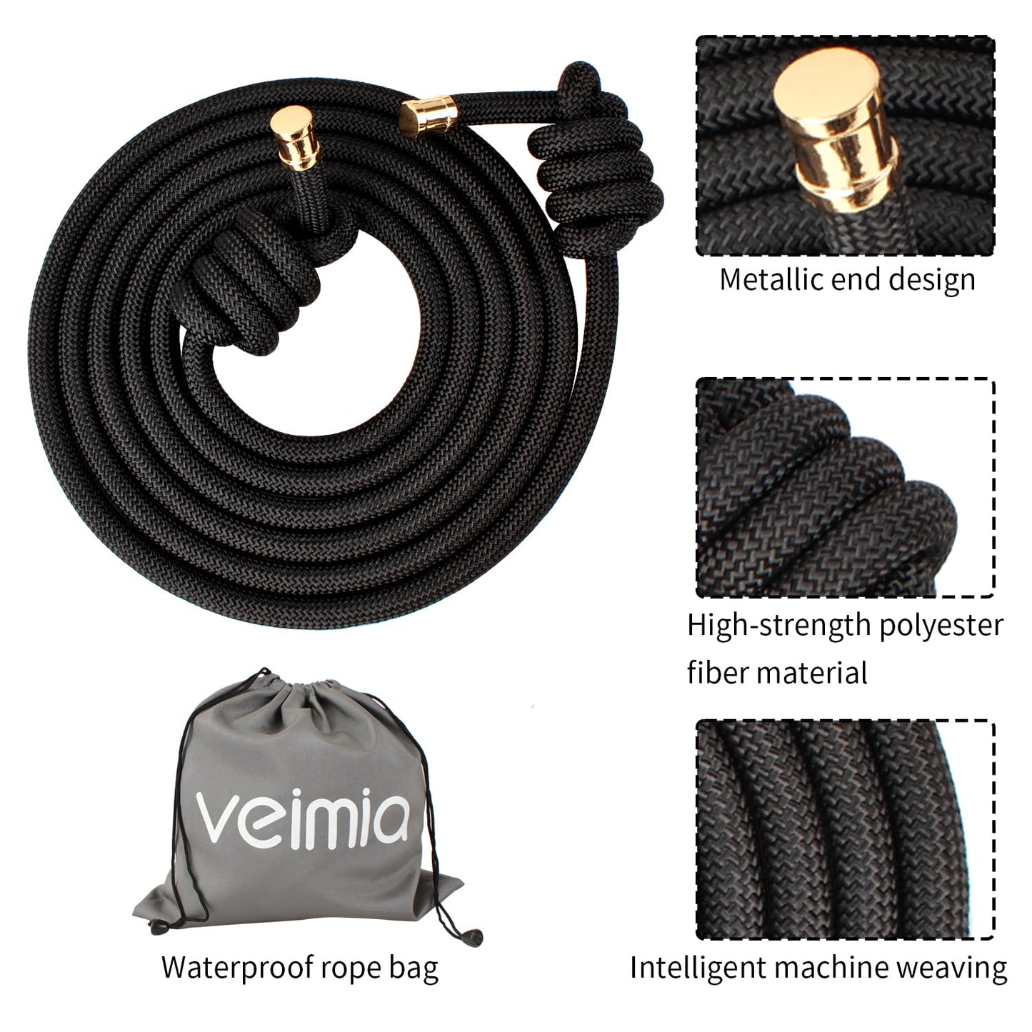 veimia Flow Rope for Fitness High Performance Double Woven Workout Rope Adjustable Flow Jump Rope for Men Women Training Indoor Outdoor Cardio Exercise Ropes for beginner