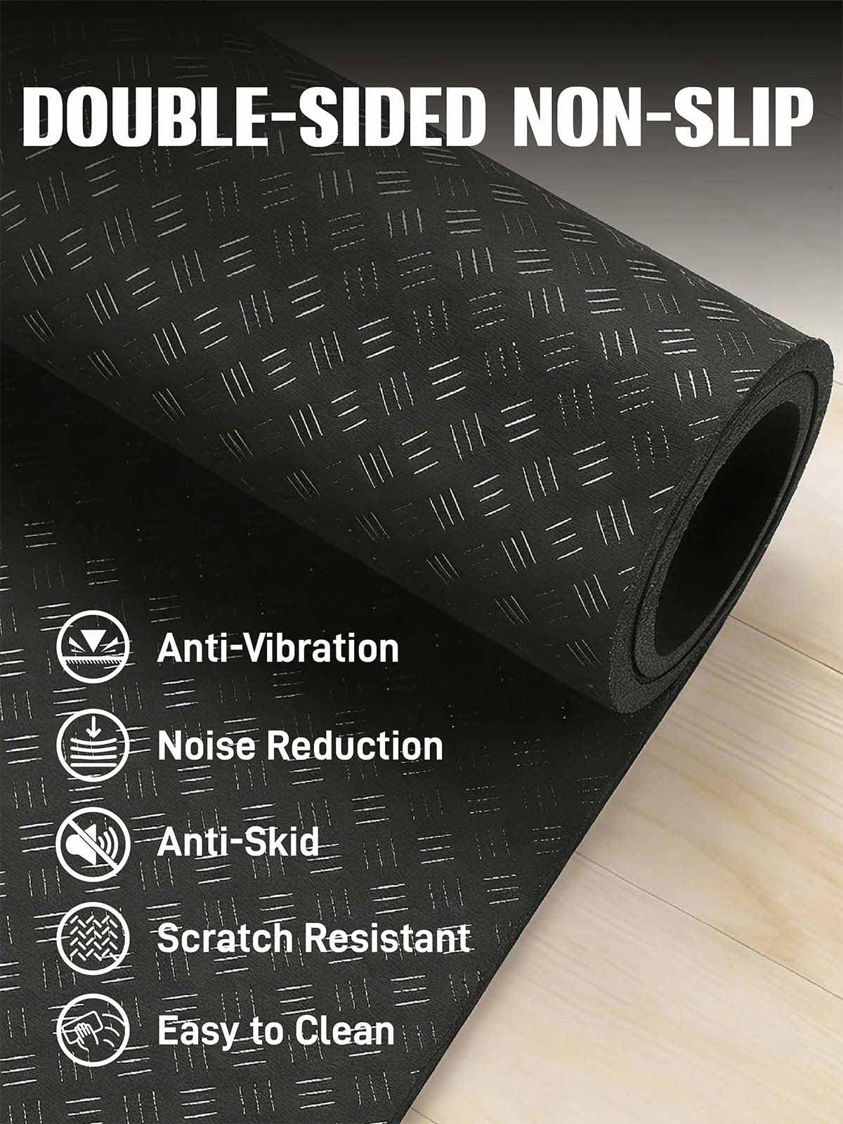 Upgraded Double-Sided Non-Slip Surface Mat for Vibration Plate Machine - Anti Vibration Pad & Exercise Mat for Most Vibration Platform Machines, Reduce Noise Accessories, Protect Floors & Carpet