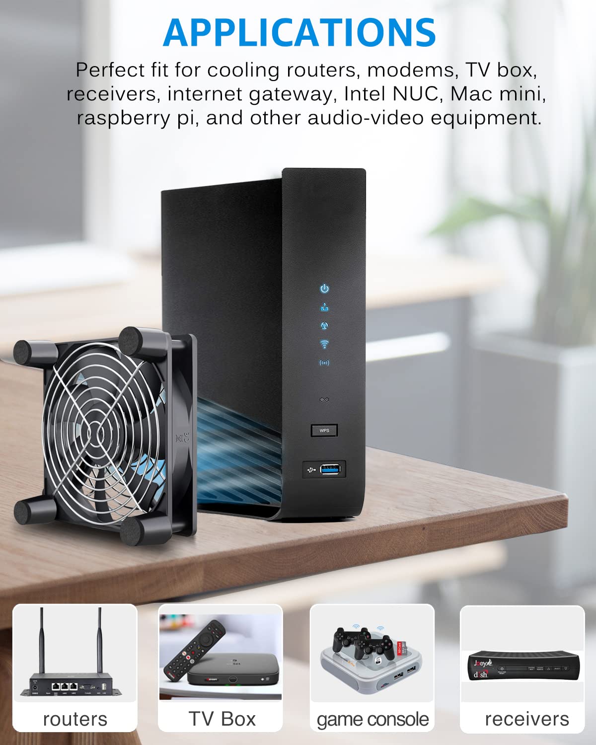 120mm 3 5V GDSTIME Router Fan Cooler with Speed Control, DC USB Powered Cooling Case Fan for Router Modem Receiver DVR