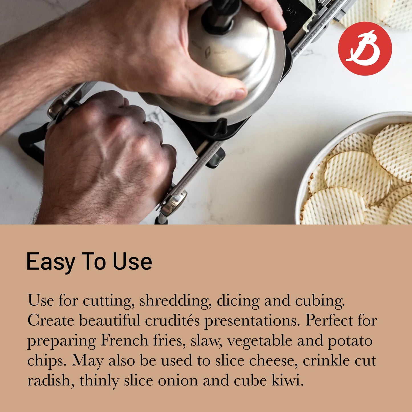 de Buyer LA MANDOLINE REVOLUTION MASTER - Removable, Double-Sided Stainless Steel Blade - Ideal for Cutting, Shredding, Dicing & Cubing - Includes 6 Julienne Blades & Extra Pusher - Made in France