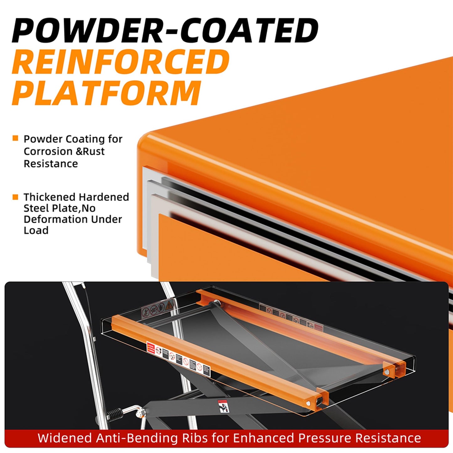 Hydraulic Scissor Lift Table Cart,500 lbs Capacity 28.5 Inch Lifting Height Portable Hydraulic Lift Cart with Wheels, Heavy Duty Lifting Platform Dolly for Material Handling