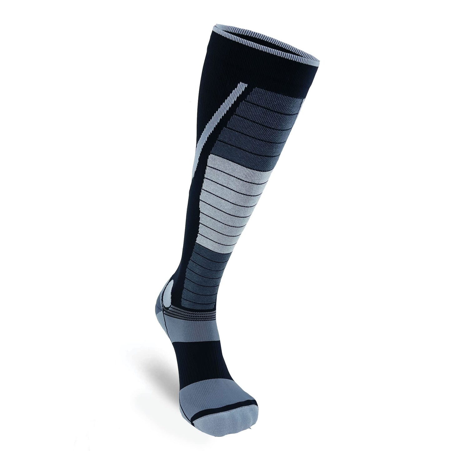 Pure Athlete Lifting Socks- Weightlifting Shin Guards, Deadlift Protector Compression Sock for Cross Training & Weightlift (Black/Grey, X-Large)