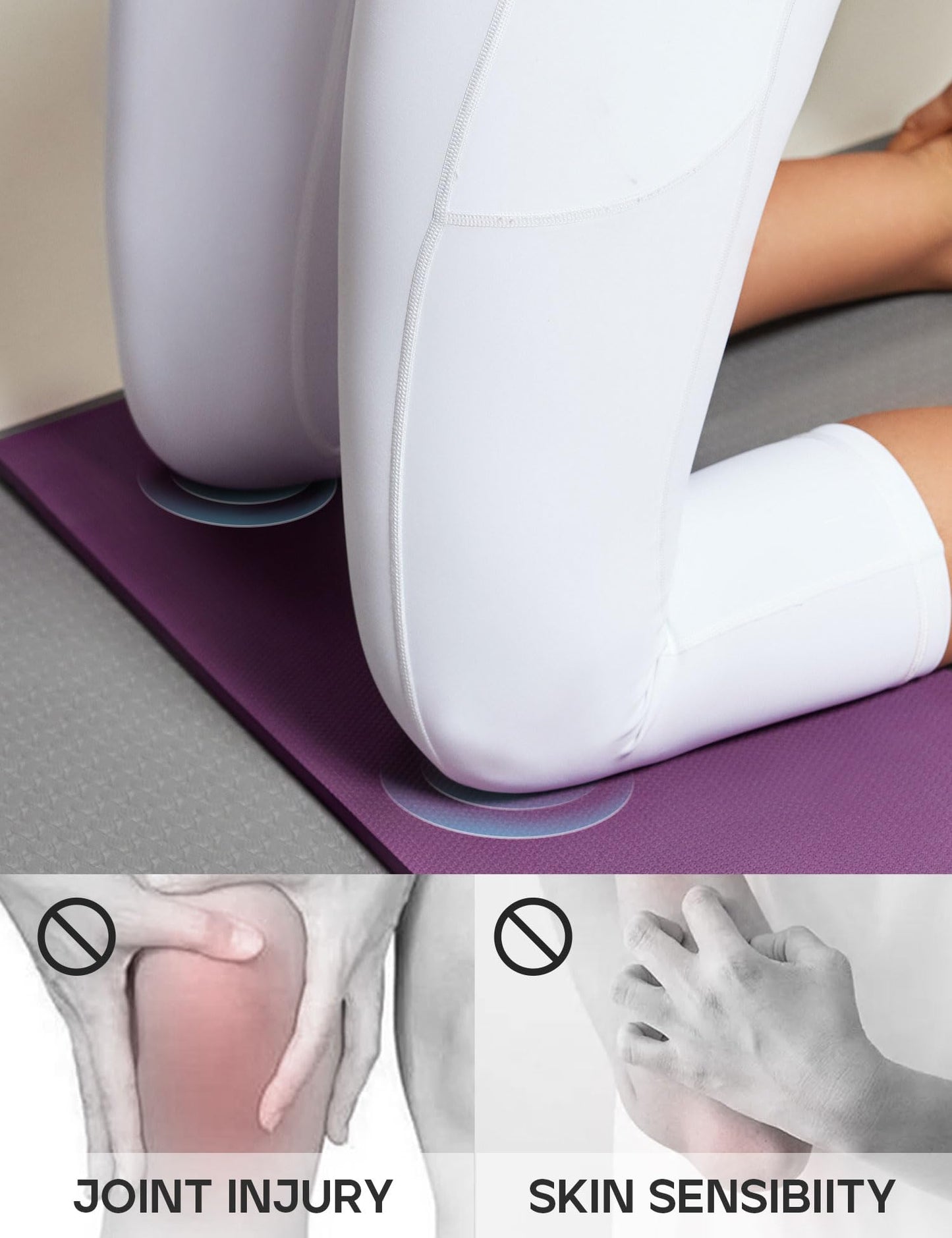 Yoga Knee Pads Cushion Non-Slip Knee Mat by Heathyoga, Knee Pad for Gardening Yard Work, Knee Pad Cushion for Yoga and Floor Exercises Yoga Mat Accessory 26"x10"x0.5"