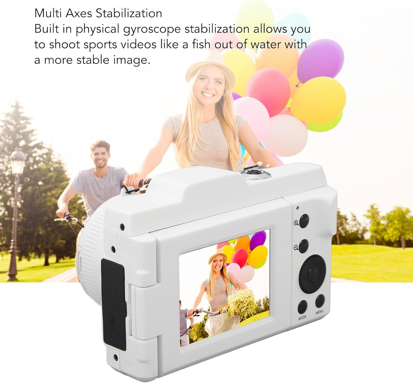 2.4 Inch 1080P 16MP 16X Bewinner Digital Camera HD Display, Vlogging Camera with Digital Zoom Auto Focus, Multi Axes