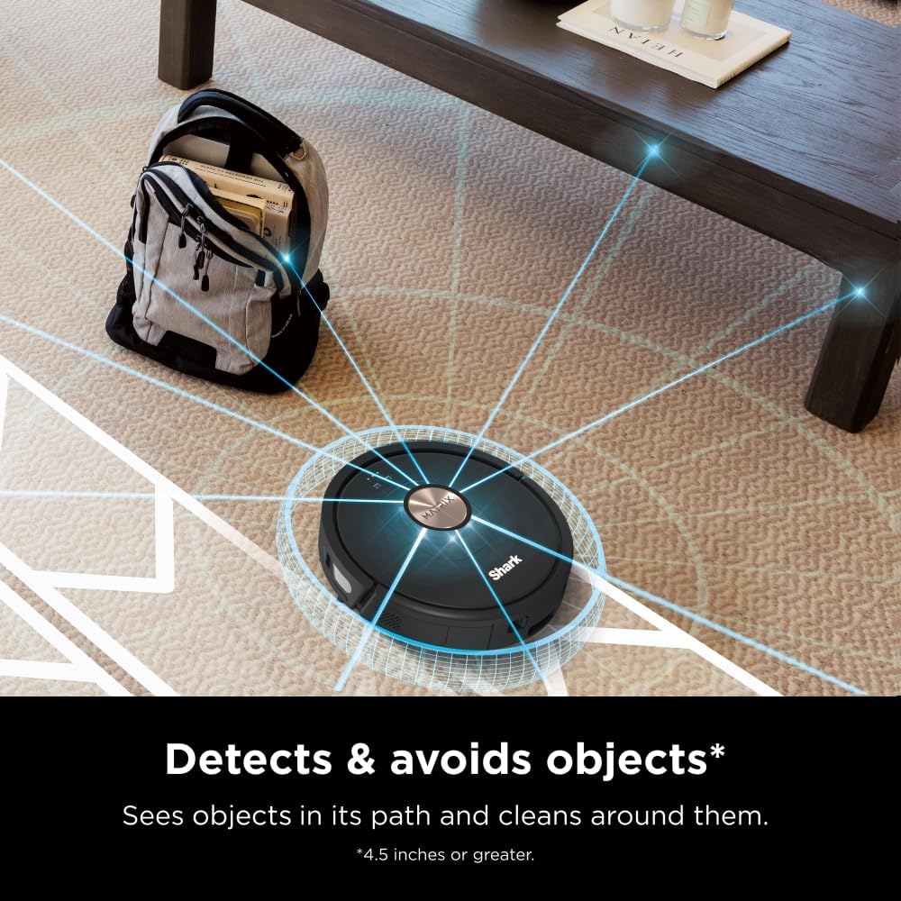 Shark AV2310AE Matrix Robot Vacuum - Self-Emptying, Precision Mapping, Ideal for Pet Hair - Wi-Fi, Black/Brass