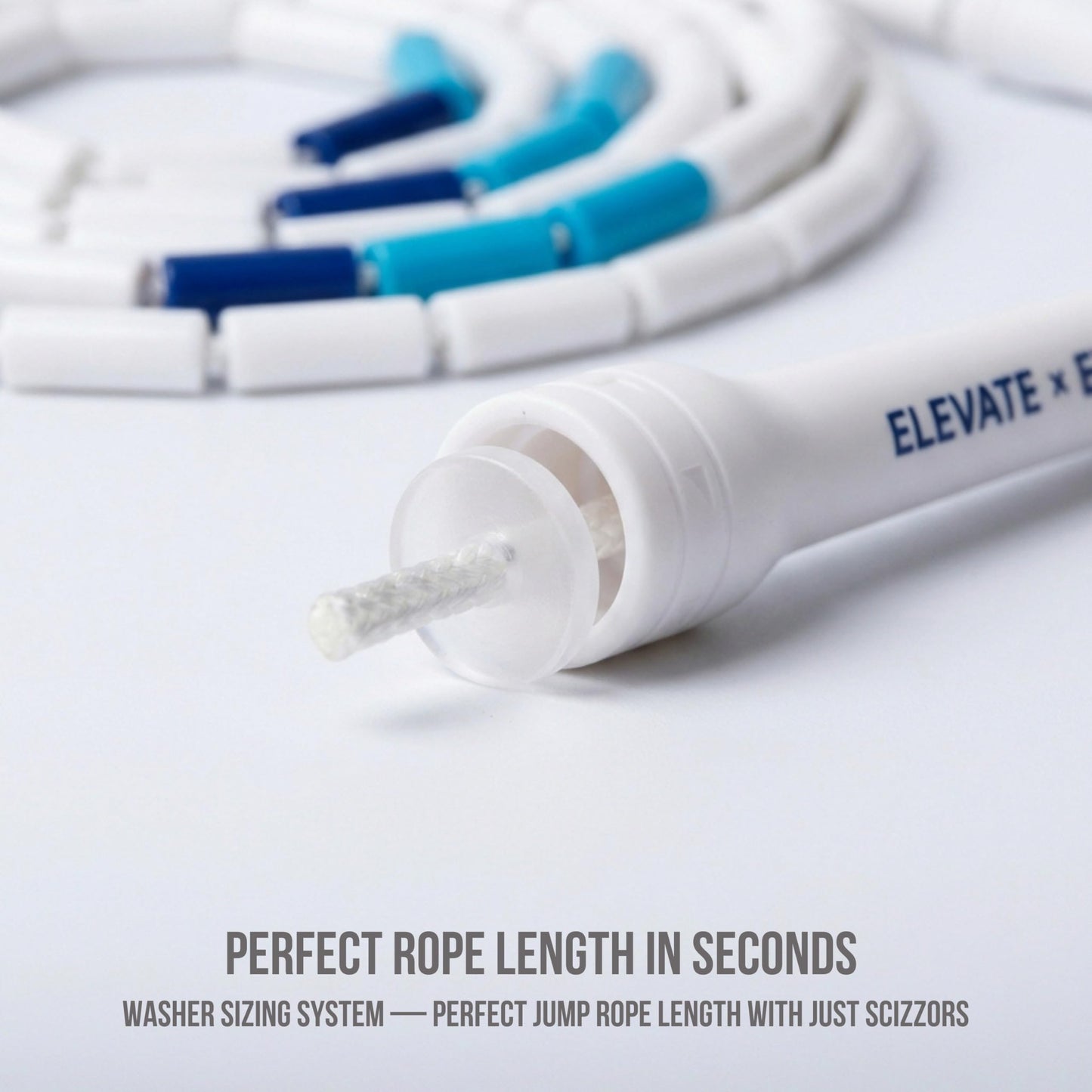 Elevate Rope Professional Beaded Jump Rope - 3m Adjustable, Quality Beads & Poly Cord - For Freestyle, Cardio & Tricks - All Levels & Indoor/Outdoor Use (Frost)