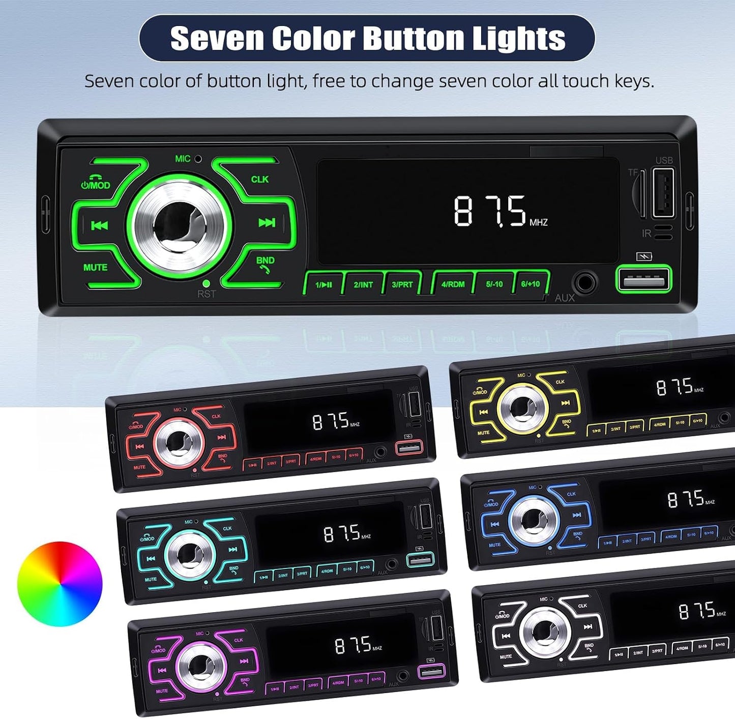 AMprime MP3 Location+32G Single Din Car Radio Stereo Digital Bluetooth Player Music Stereo Car Player