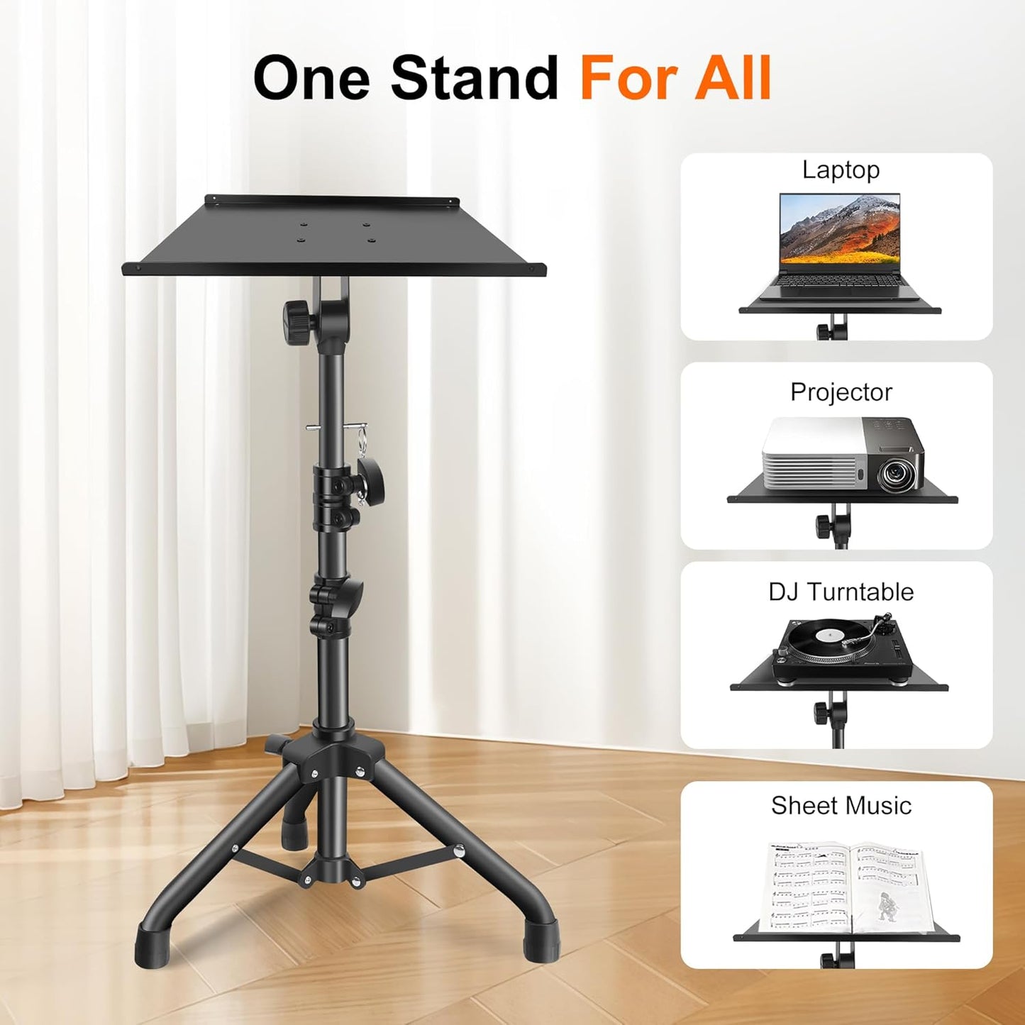 24.4" 46" GrowDaily Projector Stand,Projector Laptop Stand Tripod Laptop Tripod Stand Height To Laptop Floor Stand