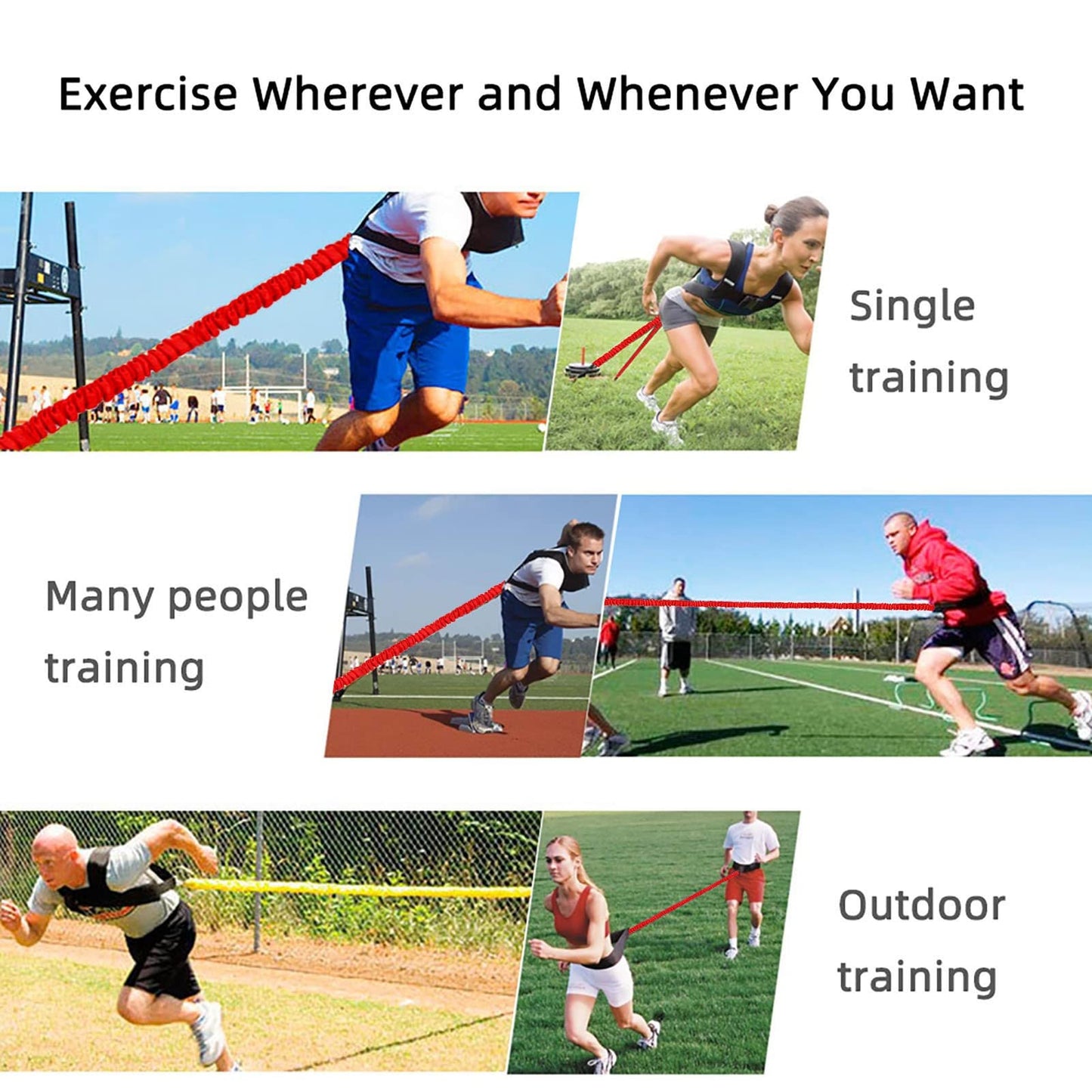OYINDIZ Resistance Explosive Training Rope Force Improve Power, Agility, Strength Track and Field Football Basketball Volleyball Multi-Directional Fitness Equipment