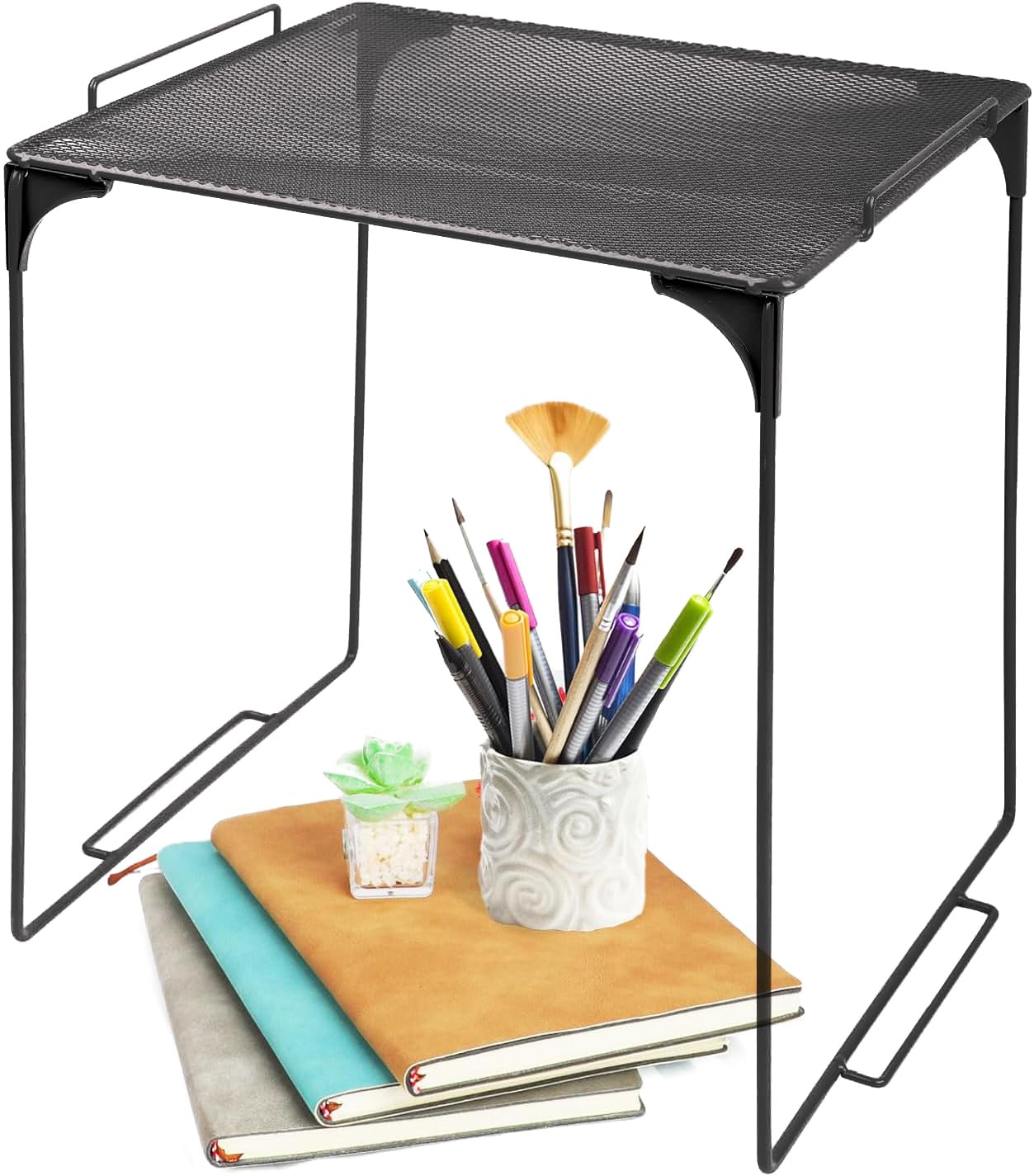 Piffny Versatile Metal Mesh Organizer Shelf, Stackable, for Standard Size School Lockers, Also for Gym and Work Lockers, or Even Kitchen Cabinets & Under Sink Organization