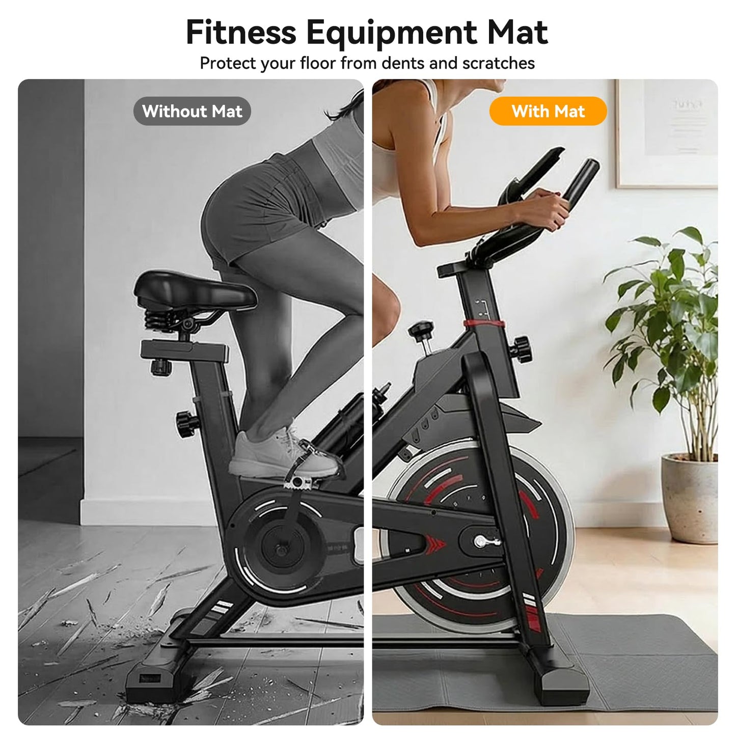 FIRINER Walking Pad Mat for Carpet 73''×24'' Foldable Treadmill Pad Floor Protector Non-Slip Noise Shock Absorption Exercise Equipment Mats for Hardwood Floor/Spinning Bike/Elliptical Machine