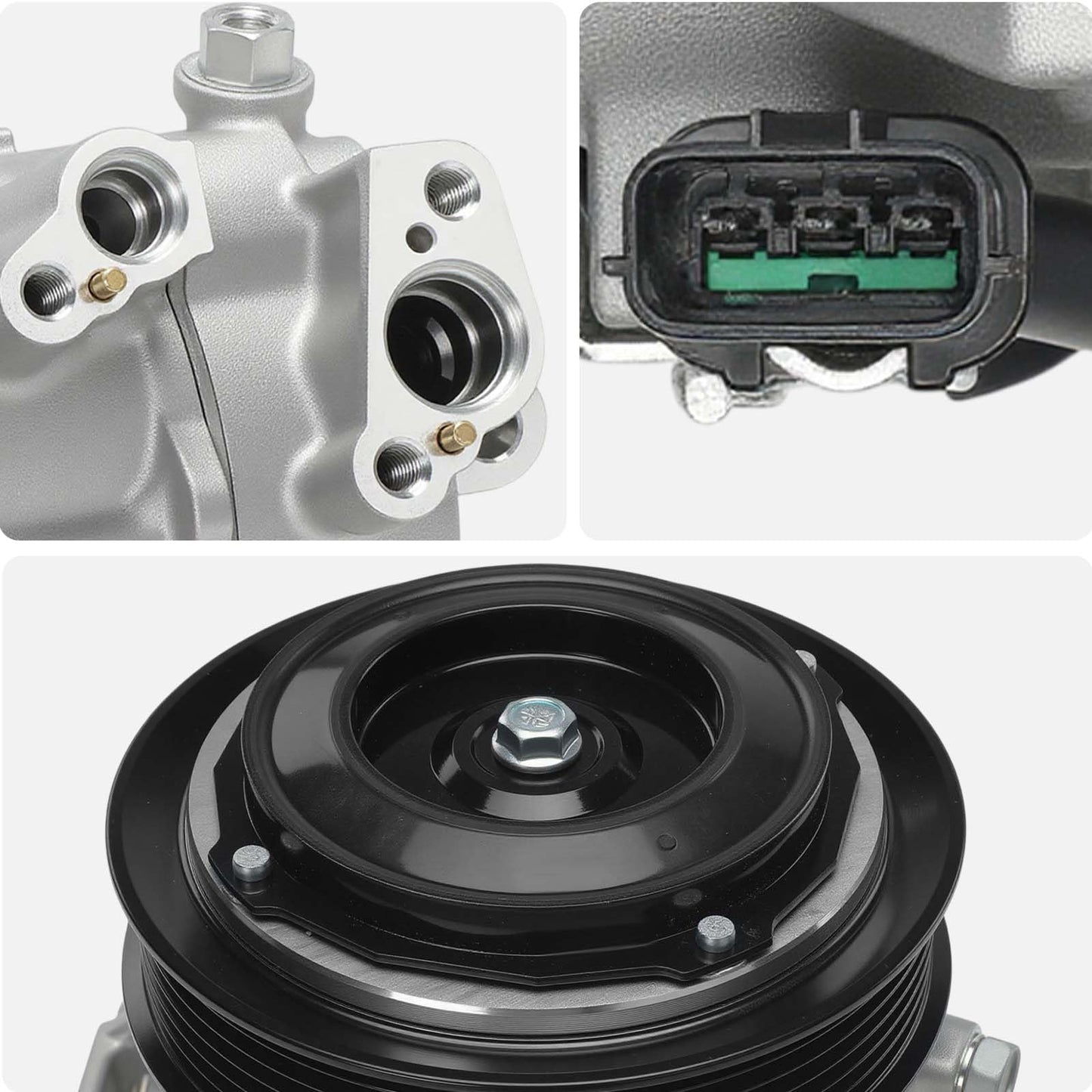 AISIN AFTERMARKET ACCHY-00432 Air Conditioner AC Compressor - Compatible with Hyundai Sonata 2020-2023 1.6L 2.5L - with 6-Pulley Groove, with Clutch