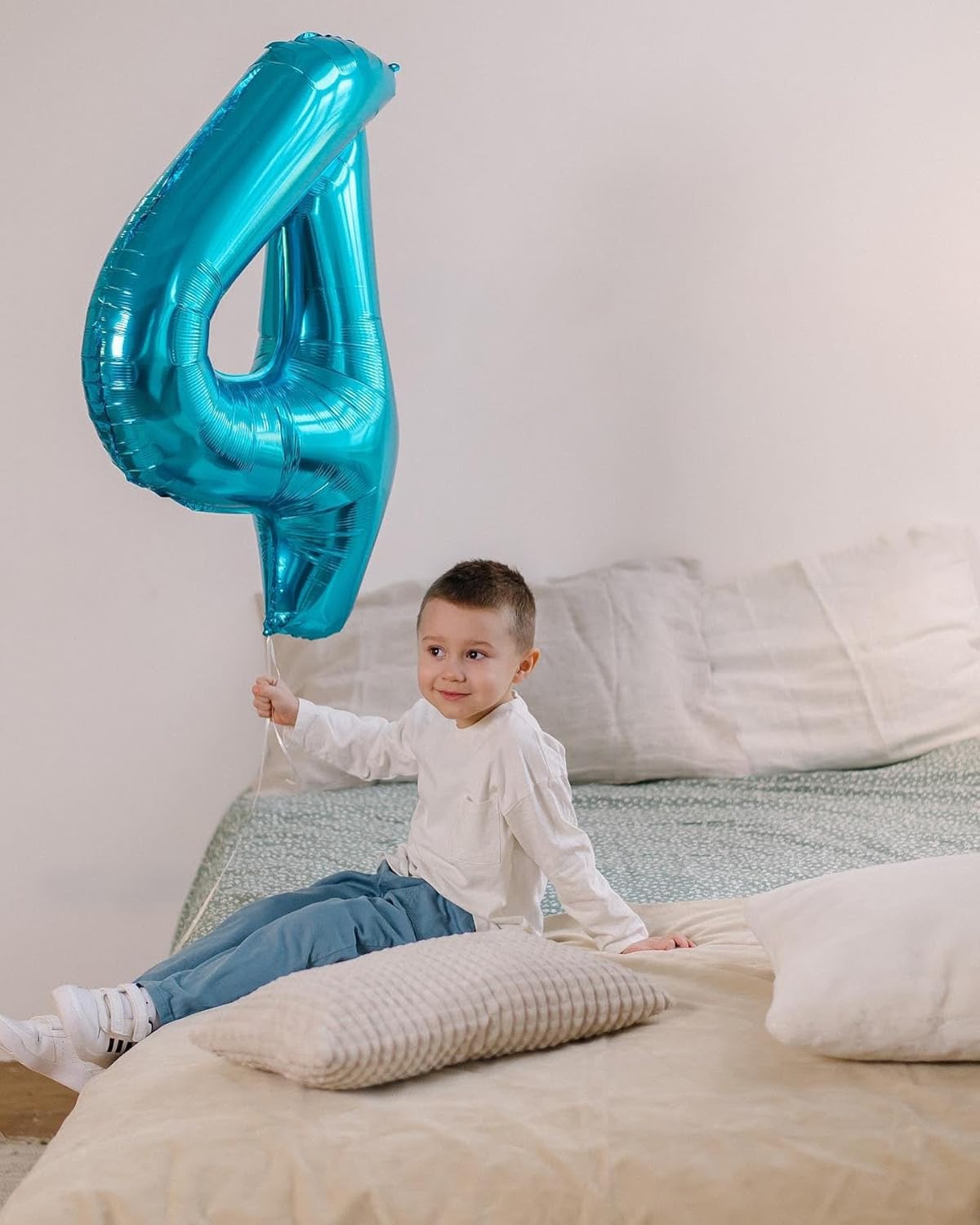 Number 5 Balloon by [Brand Name] - 40 Inch Light Blue Foil Balloon for 5th Birthday Party Decorations