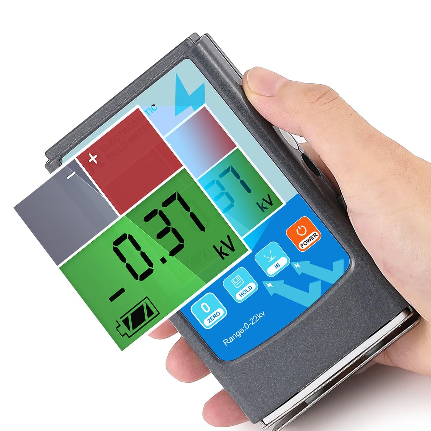 NEWTRY FMX-003 Static Meter 0~20KV Electrostatic Field Meter ESD Test Meter 0~200V Ion Balance Tester for Electronics & Manufacturing & Laboratory