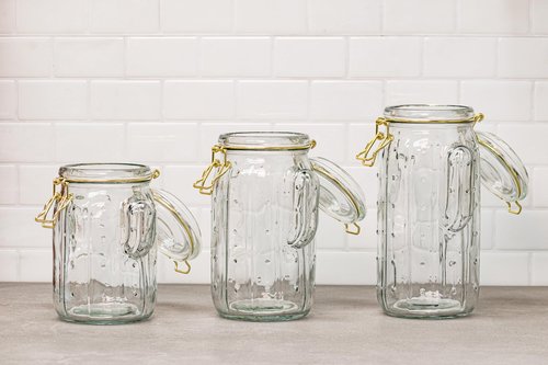 10 Strawberry Street Saguaro Hermetic Jar, set of 3, clear