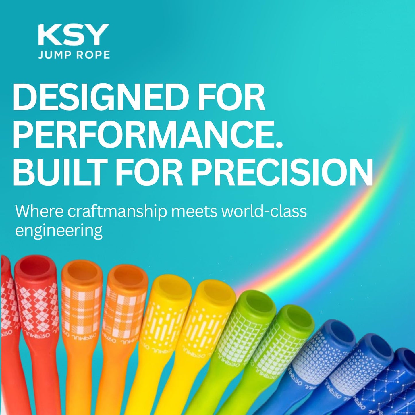 KSY Rainbow Jump Rope (J-710, Green) – Adjustable Cardio Rope for Women’s Fitness & Home Workouts | Soft-Grip Handles, Smooth PVC Cable, Lightweight Design | Made in Korea