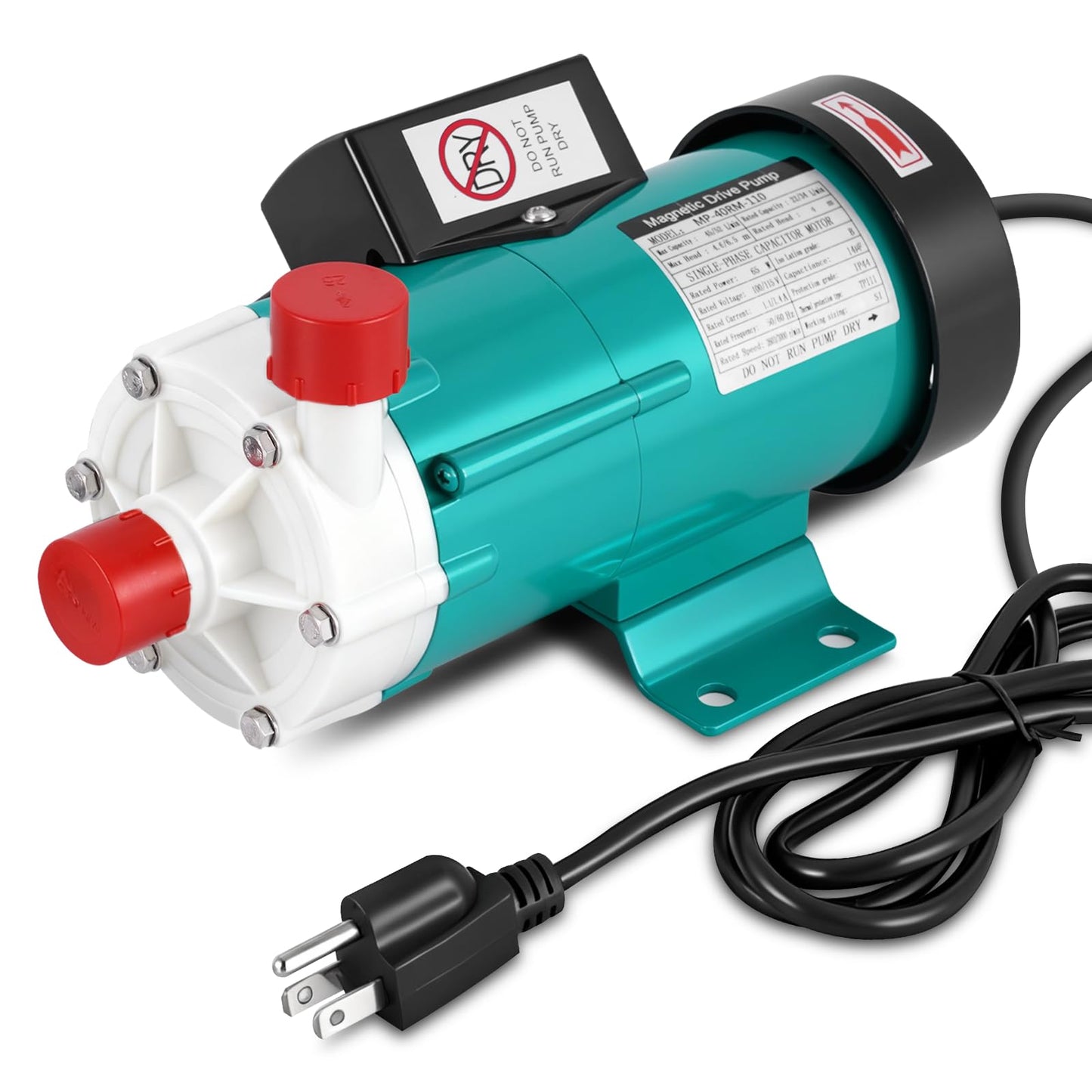 MXBAOHENG 824GPH Magnetic Drive Pump, 110V Circulating Water Pump, 65w Liquid Delivery Pump for Chemical Industry, Pharmaceutical Industry, and Electroplating Industry