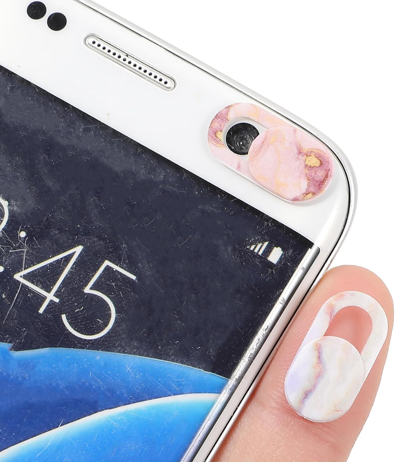 JIYIN 8PCS Laptop Camera Cover Slide, Marble Webcam Cover Slide Phone Camera Cover, Ultra-Thin Computer Camera Cover