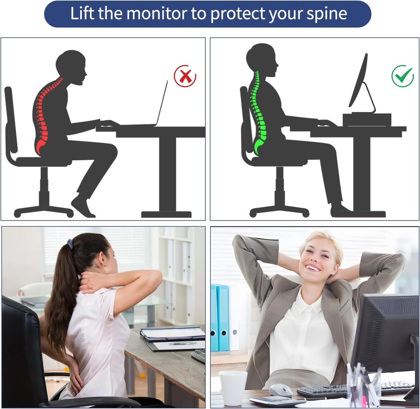 Riser2-Tier 2 AUPSEN Computer Monitor Stands Desk Organizers and Accessories, Office Desk Accessories Organizer