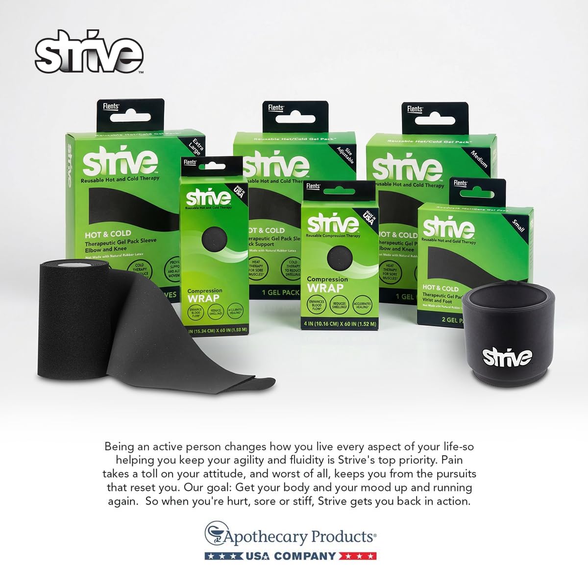 Strive Finger Sleeve Ice Pack Wrap, Hot & Cold Therapy Wrap for Soothing Relief and Support, Flexible Compression for Comfortable Healing, Perfect for Finger Pain and Injury Recovery, Black, 5-Pack
