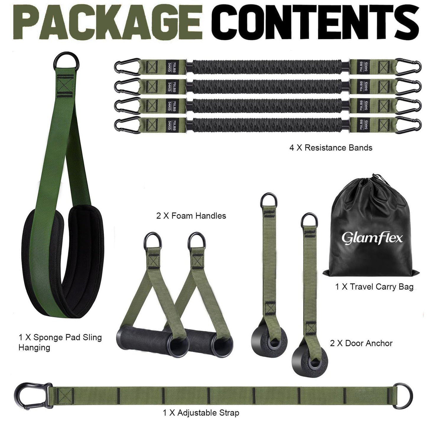Pull Up Assistance Bands Set,Adjustable Heavy Duty Pull Up Assist Workout Bands for Men, Women, and Seniors,Resistance Bands for Pull Ups,Pull Up Bar Accessories (Army Green)