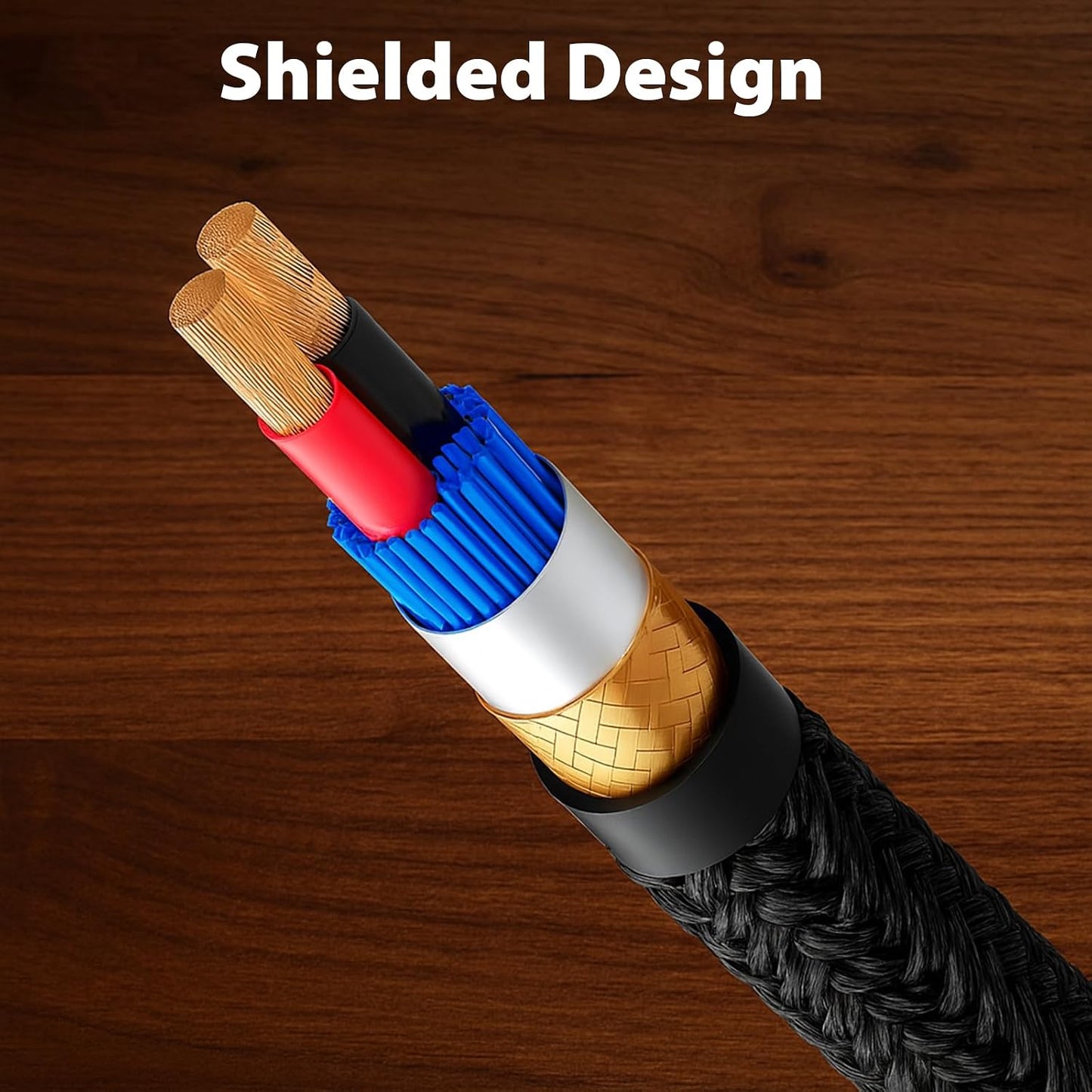 2RCA 2 3.3ft Cyberguys! RCA Audio Cable, to RCA Cables Car Audio Male to Male, Shielded Cables with Braided Jacket