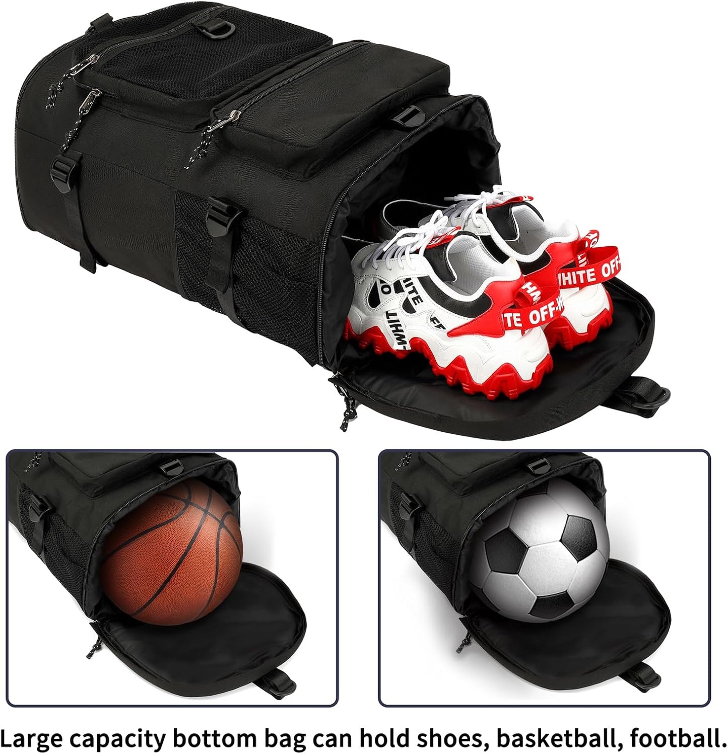 Generic backpack, 4 Solid color gym duffel bag wrestling bag,with shoe compartment, kinds of back method waterproof