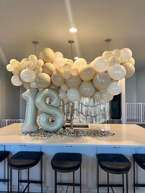 10 Balloons Number - 10th Birthday Decorations for Boys & Girls | 40-Inch Cream Balloons for Celebrations