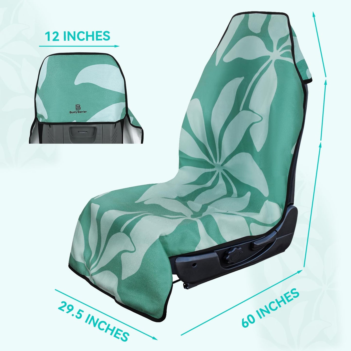 Holoholo Life Booty Barrier 4.0 Waterproof Car Seat Cover for Sweat – Post-Workout Seat Protector for Runners, Gym, Beach & Sports – Washable, Eco-Friendly (Recycled Fabric)