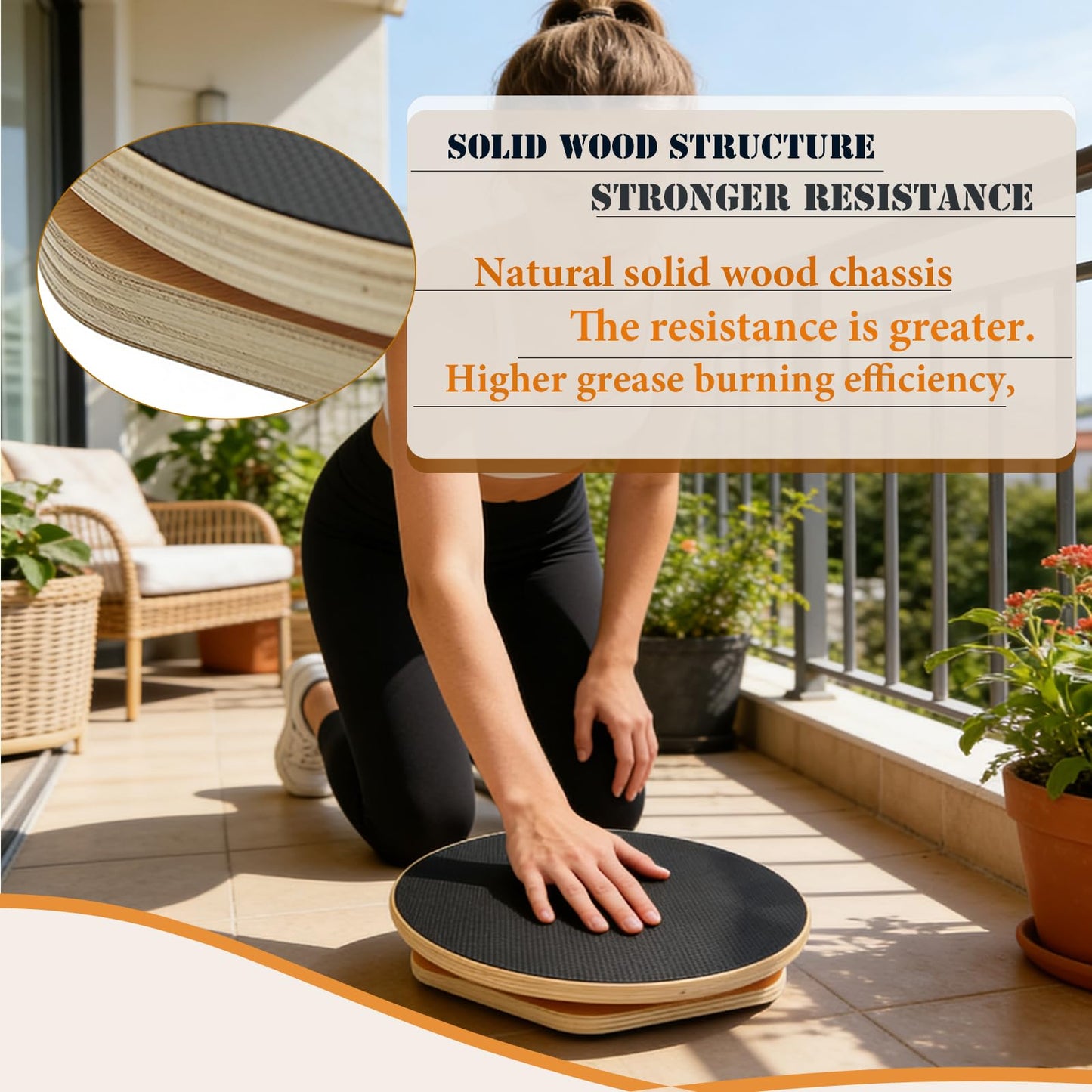 Mirotuz Ab Twister Board for Exercise,12 inch Waist Twisting Disc,Wood Waist Twisting Disc,Full Body Toning Workout,for Slimming and Strengthening Abdominal & Stomach Exercise Equipment